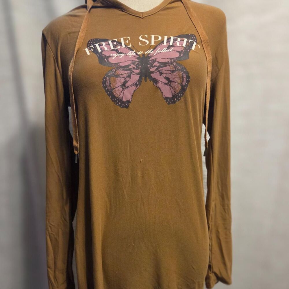 Women's Brown/Tan Casual Butterfly Dress